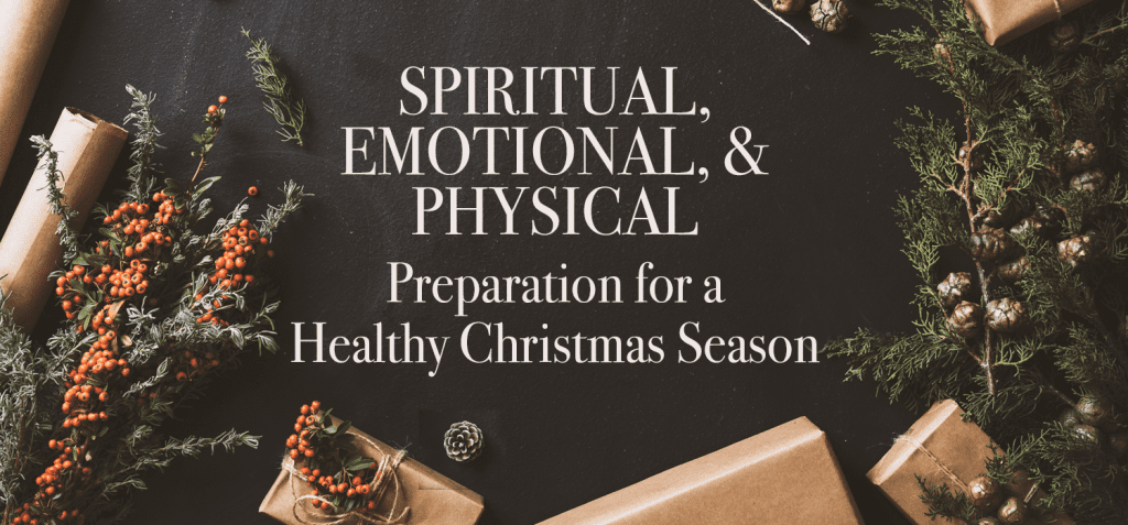 image of wrapping paper with greenery | Spiritual, Emotional, and Physical Preparation for a Healthy Christmas Season